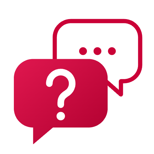 FAQ Icon: Sprechblasen mit Fragezeichen